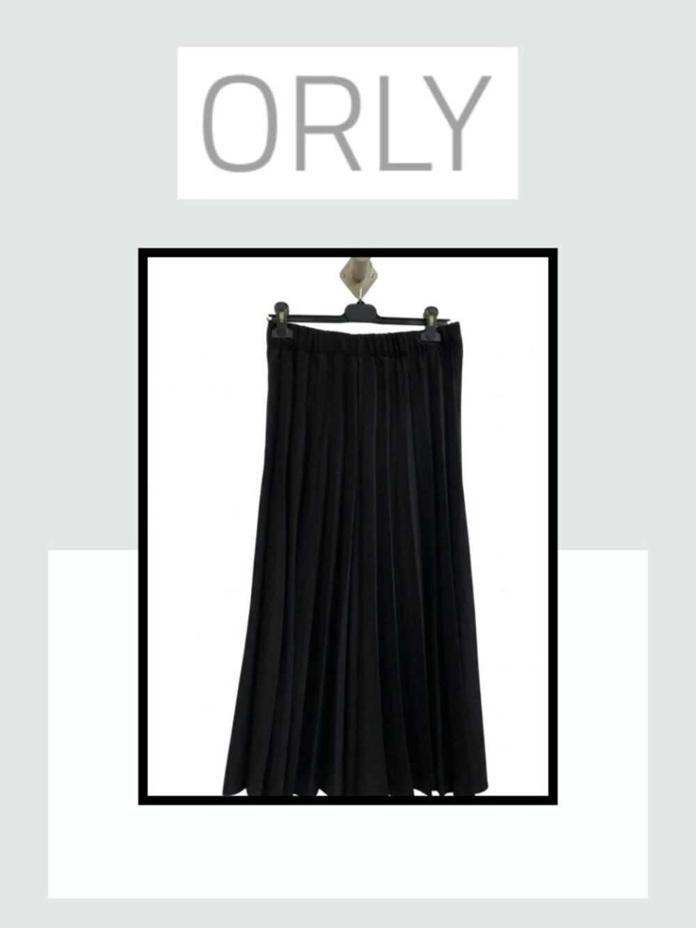Orly Paris - Versatile Black Pleated  Midi Skirt with  Elasticated Waistband